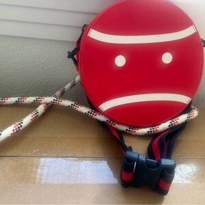 Tory Burch Red and White Crossbody Bag